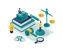 justice and law isometric illustration