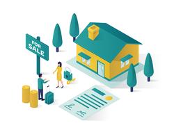 real estate isometric illustration vector graphic