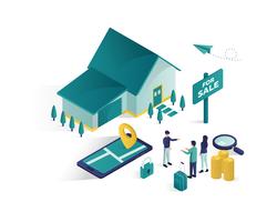 real estate isometric illustration vector graphic