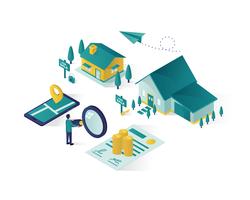 real estate isometric illustration vector graphic