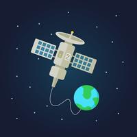 Communication Satellite in Space with Earth in the Background vector