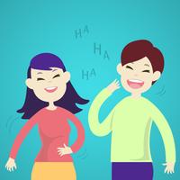  Cute couple laughing together vector