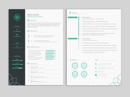 Plantilla CV de currículum profesional limpio y mínimo vector