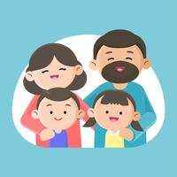 Family smiling happily together vector