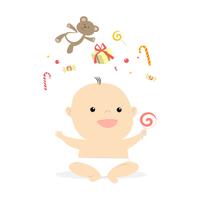 little cute baby smiling illustration vector