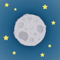 Cartoon moon and stars background vector