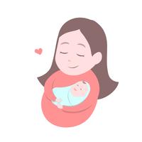 Mother holding cute baby. Happy Mothers' day. vector