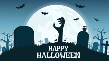 Halloween Zombie Graveyard  vector