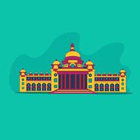 Abstract Colored Historic Monument Building vector