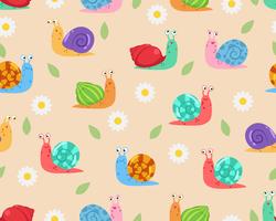 Snails with Flower Pattern vector