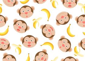 Monkeys Bananas Pattern  vector