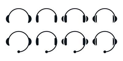 Headphones icon set vector