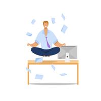 Office Worker Meditating vector