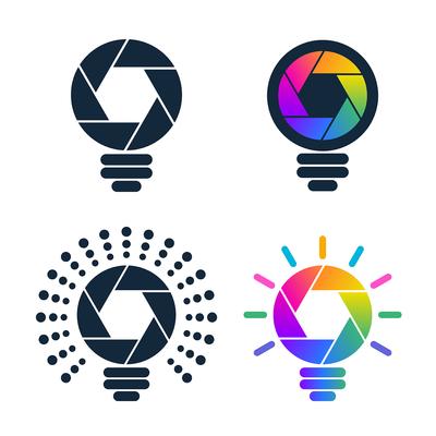 Shutter shaped bulb icons