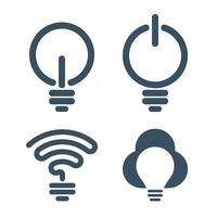 Bulb icons with information technology themes vector