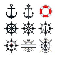 Nautical icon set vector