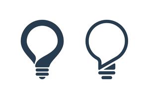 Bulb icons with speech bubble vector