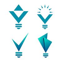 Diamond shaped bulb icons vector
