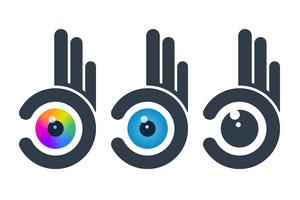 Eyeballs in abstract hands vector