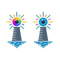 Lighthouse icons with eyeballs vector