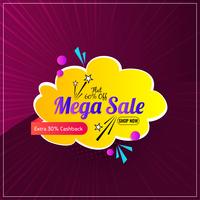 Colorful mega sale promotional graphic vector