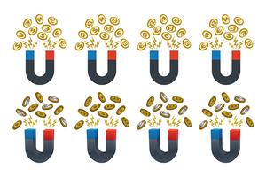 Magnets with currencies vector