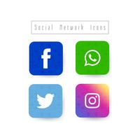 Social network icon set vector