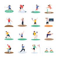 Set Of Sports Player Icons vector