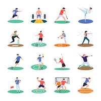 Pack Of Sports Player Icons vector