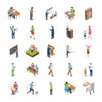 College and University Students Flat Icons vector