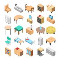 Wooden Furniture Flat Vector Icon Pack