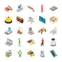 Hotel Isometric Icons Pack vector