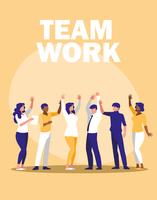 business people teamwork in the workplace vector