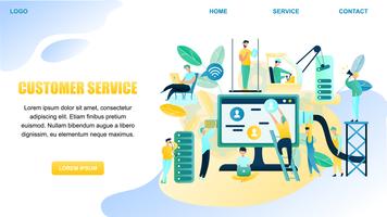 Banner Illustration People Customer Support Worker vector