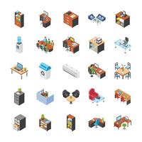 Office Workplace Icon Set vector