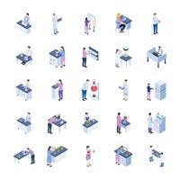 Scientific Laboratory Isometric Icons Pack vector