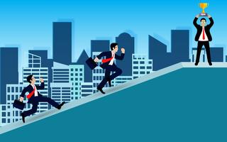 Businessman competition on up the slope.  vector