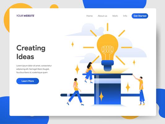 Landing page template of Creating Ideas Illustration Concept