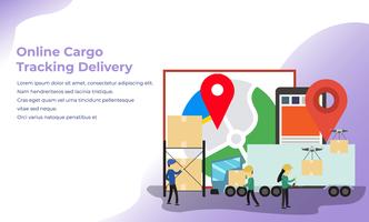  Online Cargo Tracking Delivery App vector