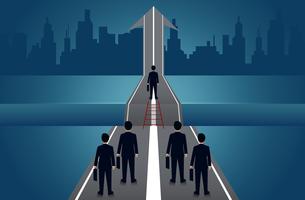 Businessmen compete on the road to success  vector