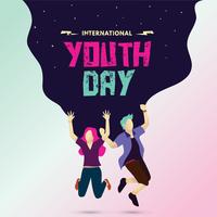 Cartel del Día Internacional de la Juventud vector