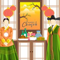 Feliz coreano Chuseok Vector