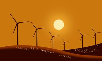 Silhouette wind turbines Design vector