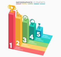 INFOGRAPHICS Business Staircase element design the number vector