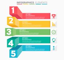 INFOGRAPHICS Business Staircase element design the number vector