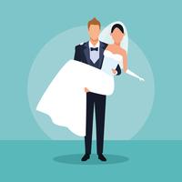 Wedding couple cartoon vector