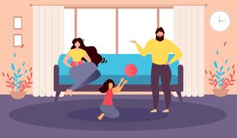 Happy Family at Home  vector