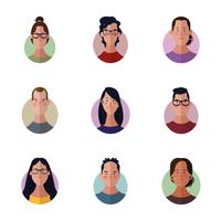 people faces cartoon vector