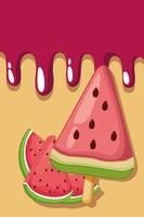 ice lolly with strawberry vector