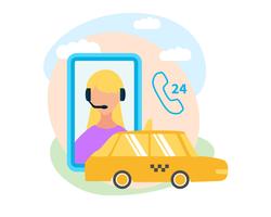 Mobile App for Booking Taxi Flat vector